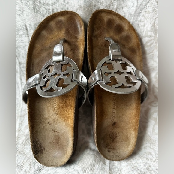 Tory Burch Silver and Brown Sandals - Picture 6 of 14